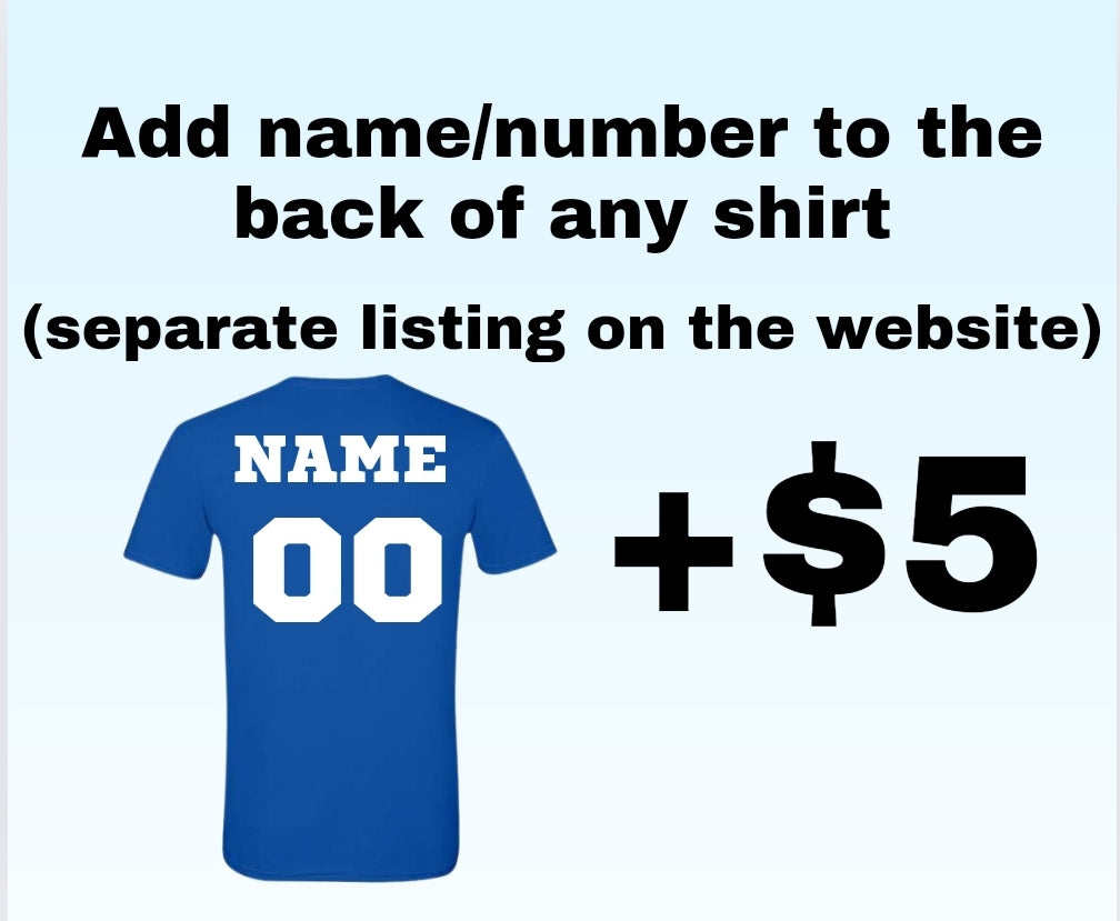 Add last name/number to any shirt